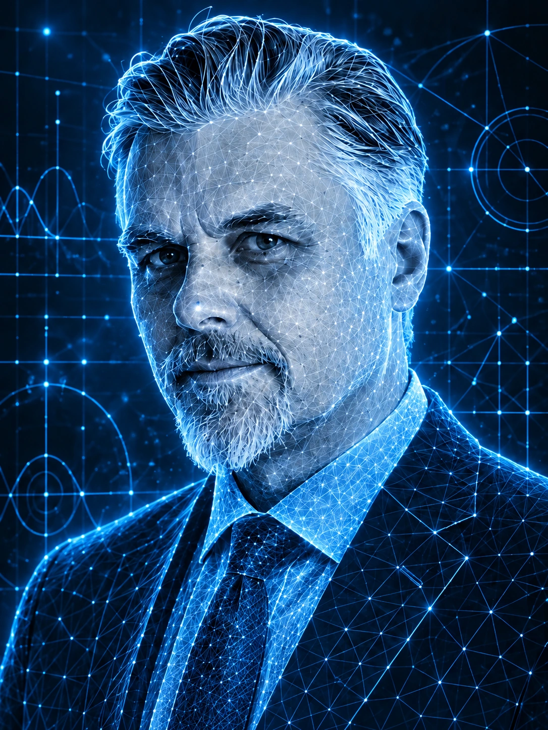 Technisches Wireframe-Porträt von Dr. Ireneusz Iwanowski