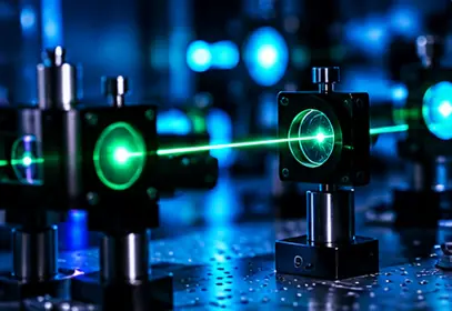 Optical laboratory with green laser