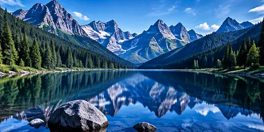 Mountain lake landscape