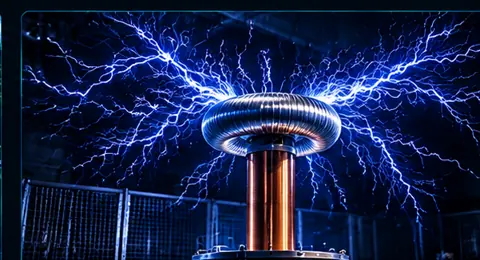 Electrical discharges from a Tesla coil