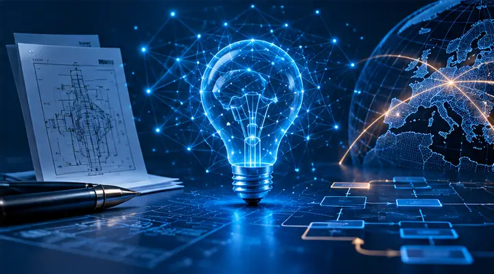 Conceptual network representing innovation, patents and technology transfer